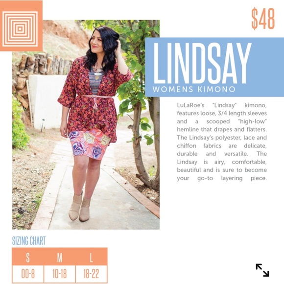 Lularoe Lindsay kimono blue gold wheat chiffon - Picture 9 of 14